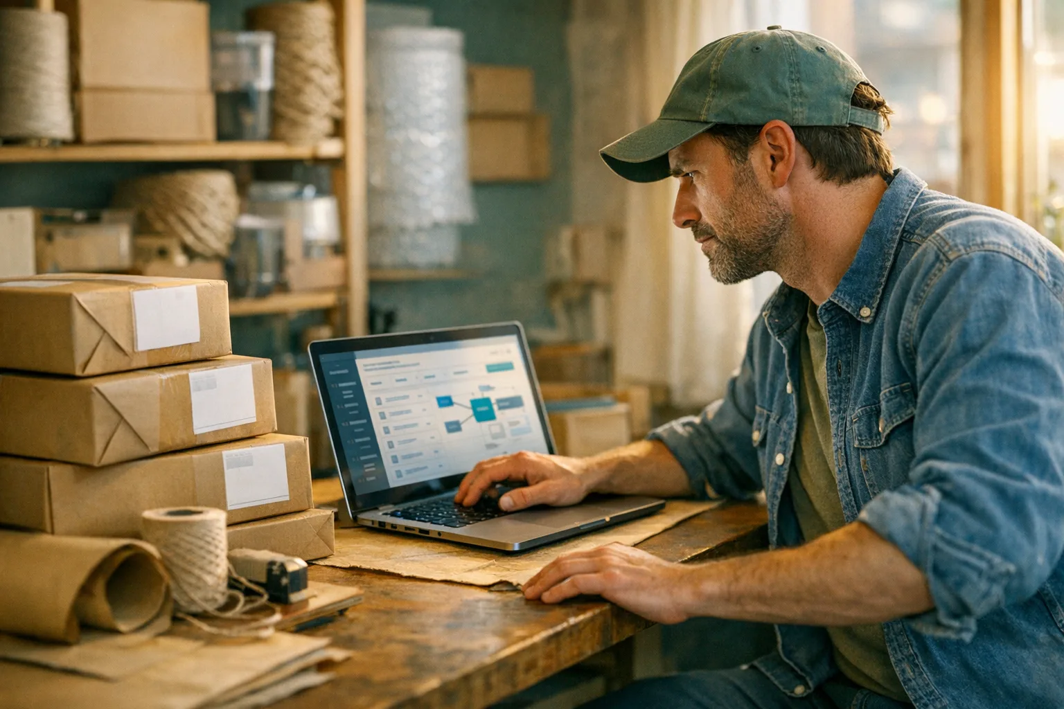 Business owner checking orders syncing to a fulfilment partner