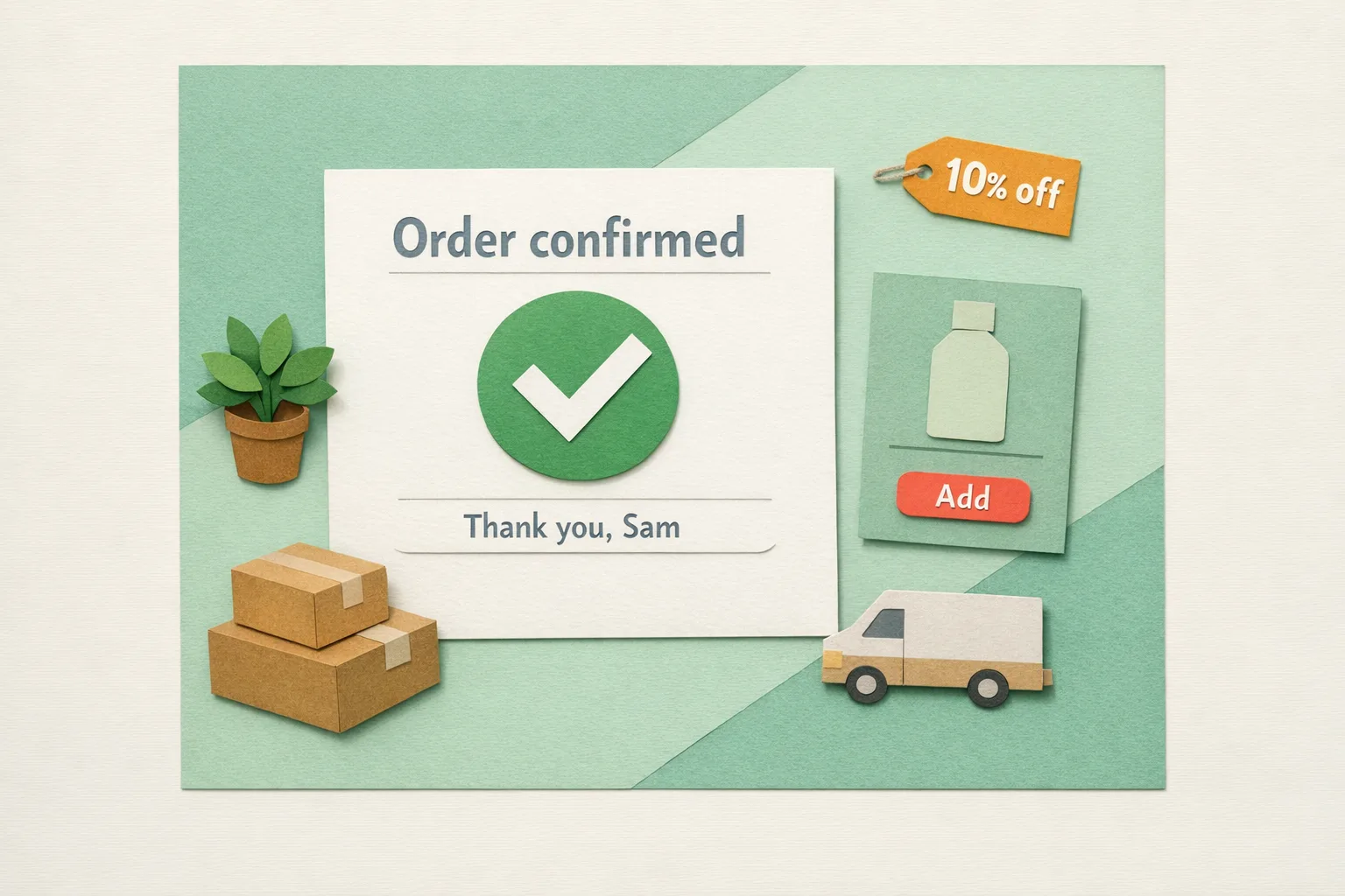 Magento order success page editorial hero