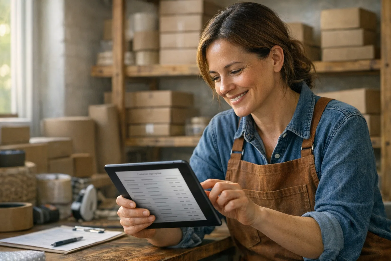 Store owner reviewing a clean customer sign-up list free of bot accounts
