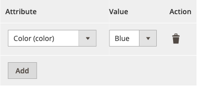 Crossell block product attribute filter with a dropdown Value cell