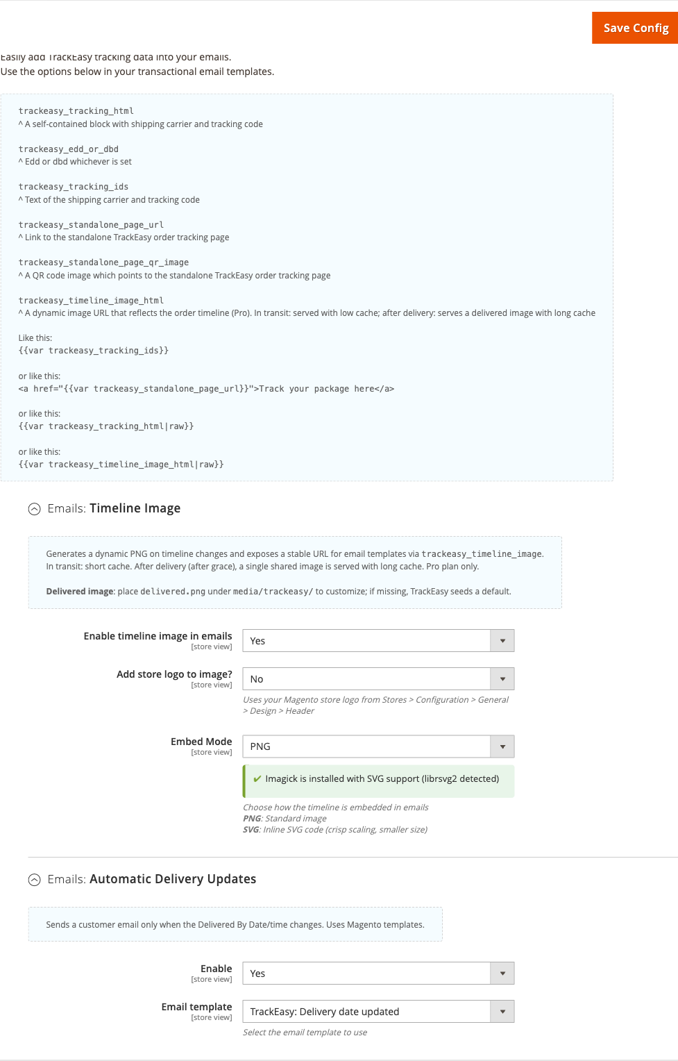 Setup: Emails - timeline image and template variables