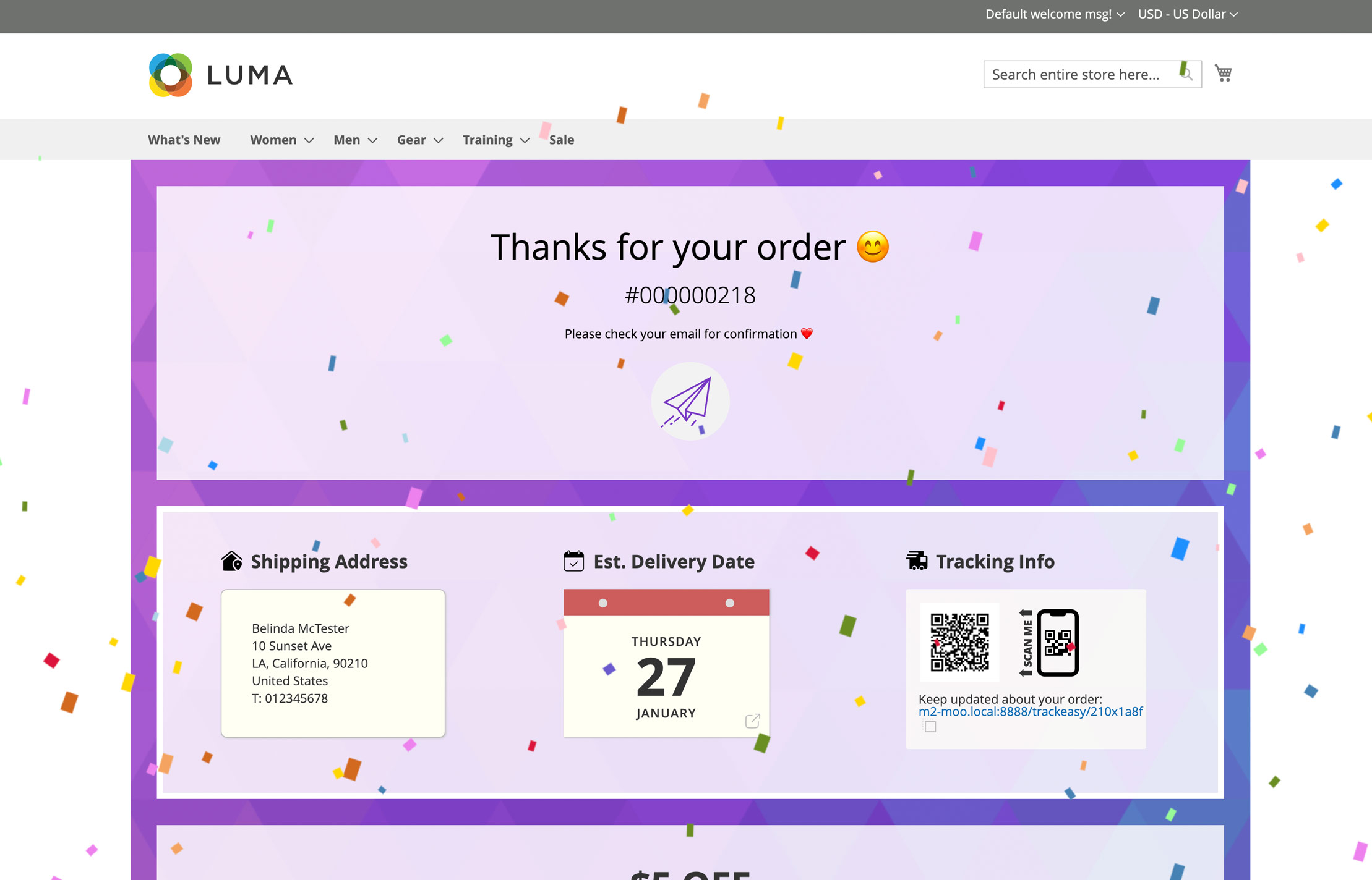 Better Magento order success page