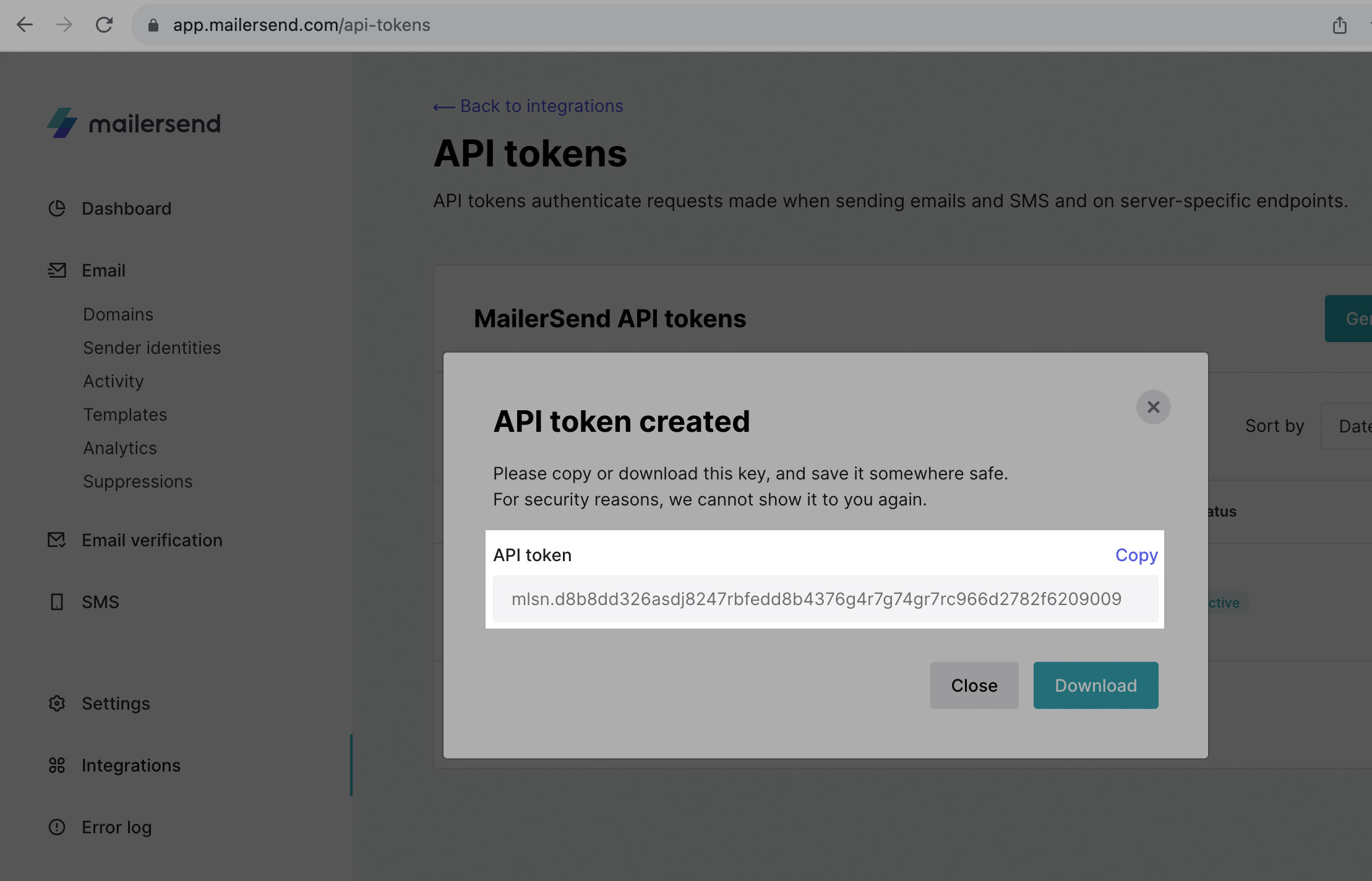MailerSend API Access