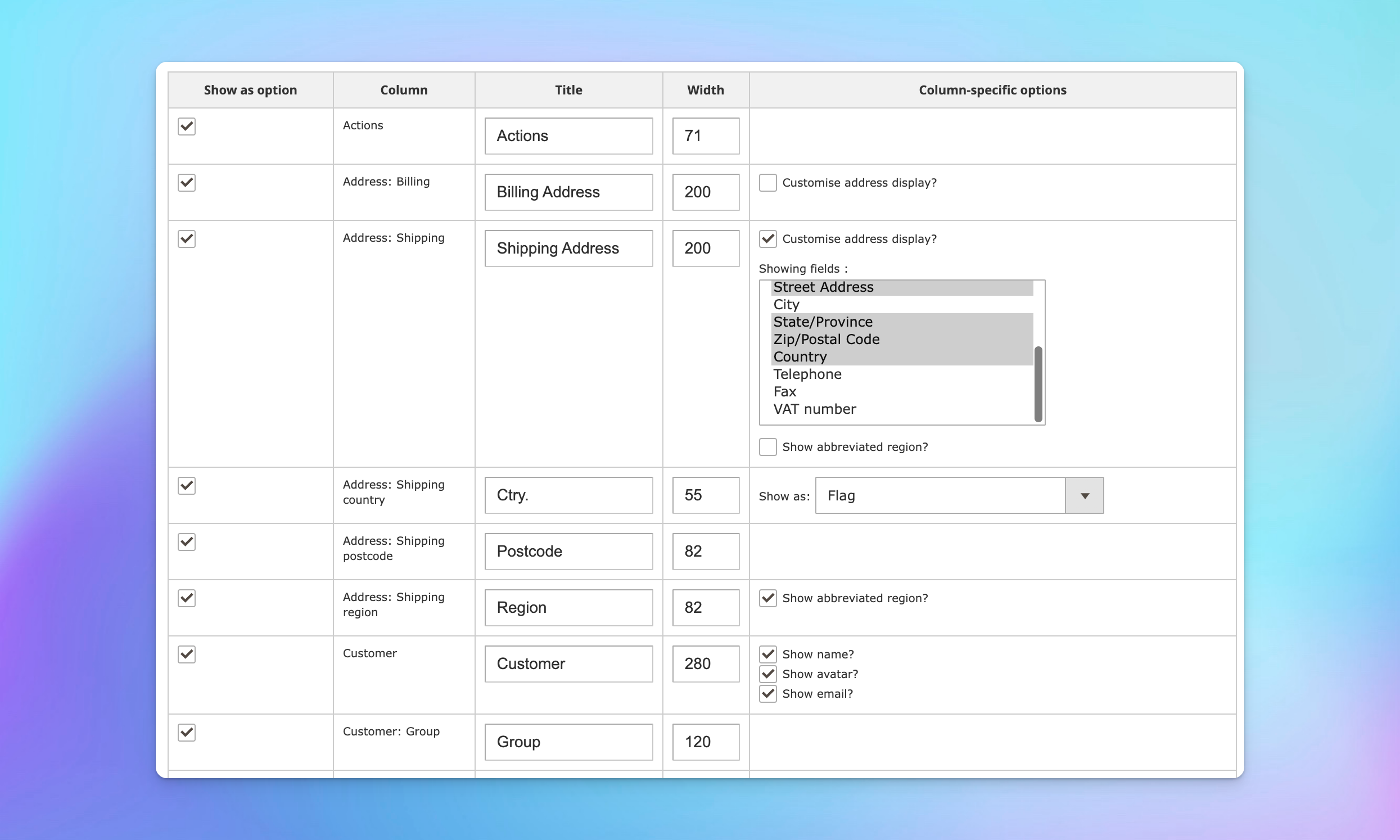 shipeasy custom columns