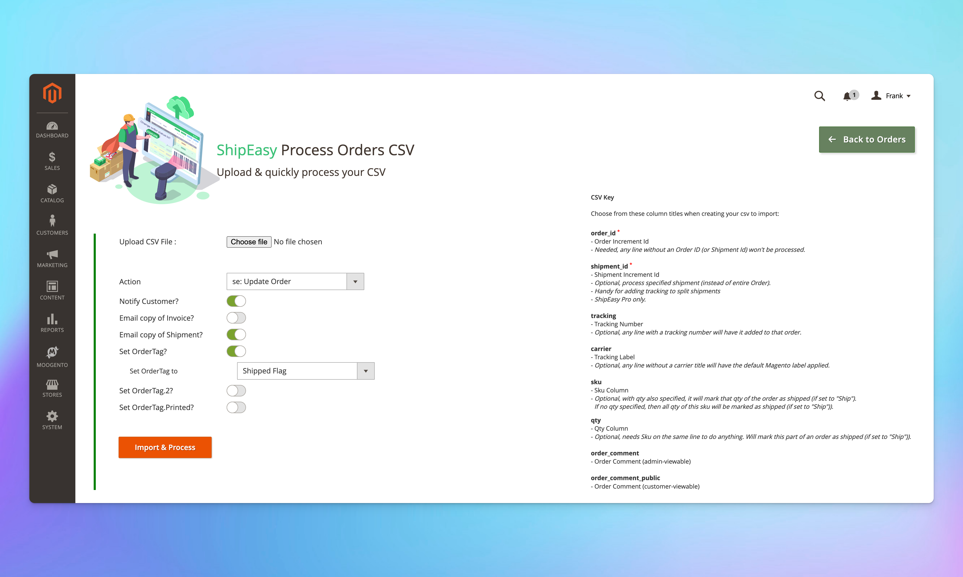 shipeasy csv import process orders