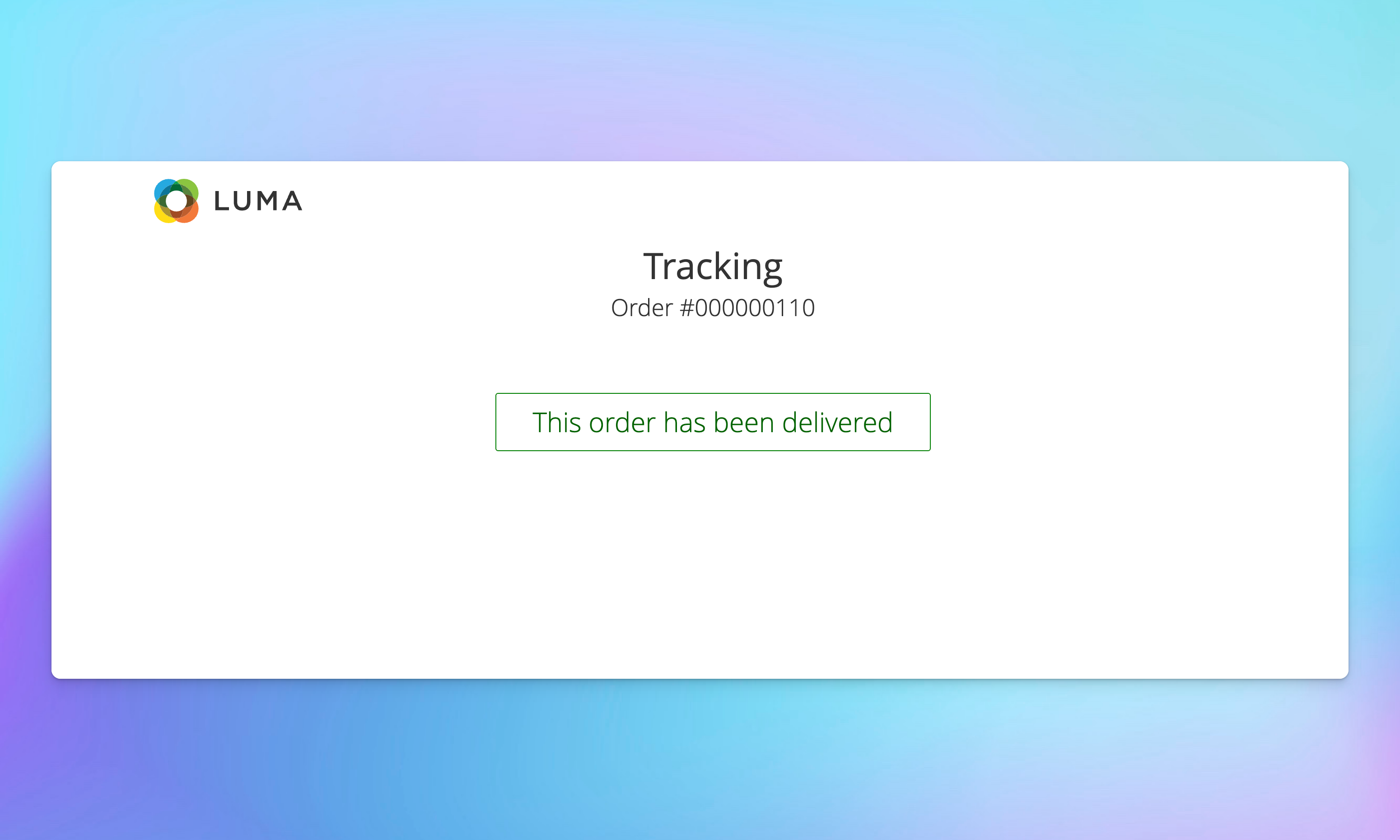 delivery confirmation